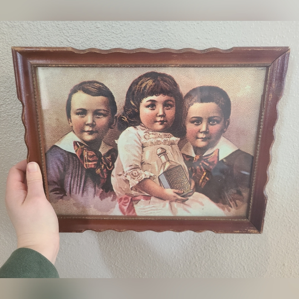 Vintage Framed HMO's Honey Almond Cream Lotion Advertisement Picture Victorian